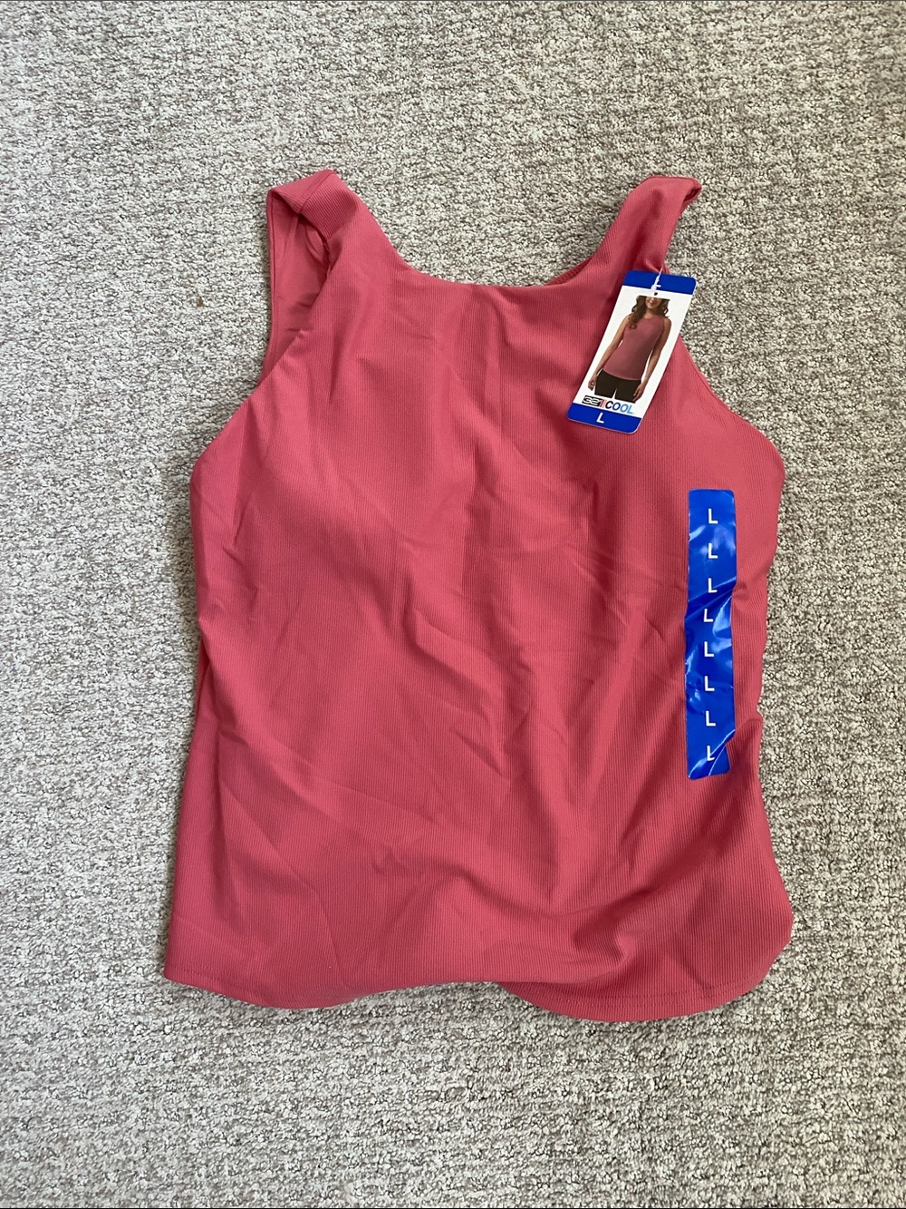 Fitted Athletic Tank with Built in Bra Size Large Slate Rose 32 Degrees Brand